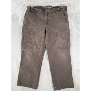 Duluth Trading Co Flex Fire Hose Pants Men 42x30 Brown Cargo Relaxed Fit Utility
